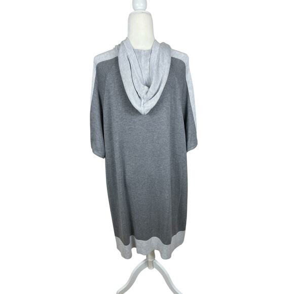 Lululemon Opened Up Poncho Cashlu Fabric Heathered Core Ultra Light Gray Sz M/L - Picture 9 of 16